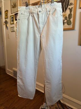 Women's Cream White Levi's 94' Baggy 90s Style High Rise Denim Mom Jeans